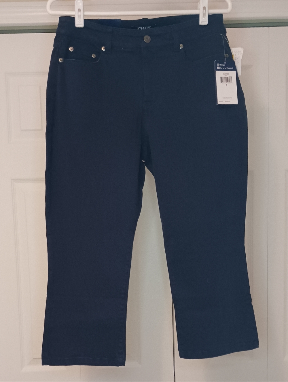 NWT Chaps Blue Navy Super Stretch Slimming Fit Size 8